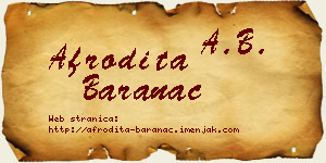 Afrodita Baranac vizit kartica